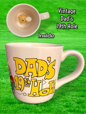 Golf Caddyshack inspired Dad's 19th Hole Ceramic Coffee Mug and Gopher Figurine